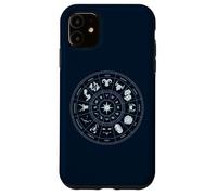 Zodiac Wheel with Horoscope Signs and Celestial Sun Center Case for iPhone 11
