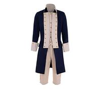 ZODICOS Washington Costume Men Hamilton Colonial Uniform History Outfit (Beige, XXL)