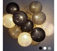 Zodight Fairy Lights LED String Lights Plug in Indoor - 3.8M 20 Pcs Cotton Ball String Lights White Xmas Fairy Lights Starry Wall Light Wedding Party Home Christmas Decoration