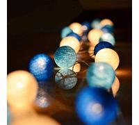 Fairy Lights LED String Lights Plug in Indoor - 3.8M 20 Pcs 6cm Diameter Cotton Ball String Lights White Xmas Fairy Lights Starry Wall Light Wedding Party Home Christmas Decoration