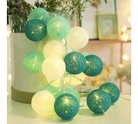 Zodight Fairy Lights LED String Lights Plug in Indoor - 3.8M 20 Pcs Cotton Ball String Lights White Xmas Fairy Lights Starry Wall Light Wedding Party Home Christmas Decoration