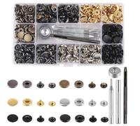 ZODKSNO 120 Sets Snap Fasteners Kit, 6 Colors Press Stud 12mm Metal Snaps Button with 4 Install Tools for Sewing Clothes Leather Bags