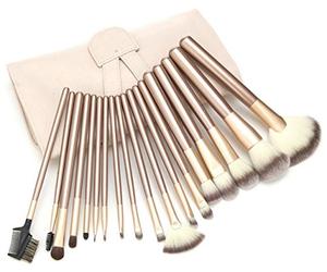 Zoe Ayla Make-Up Brush Set With Vegan Leather Storage Bag, Beige, 24 Piece