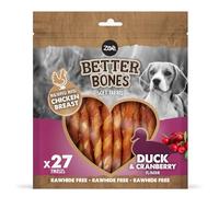 Zeus Dog Treats Better Bones - Duck & Cranberry Twists - Pack of 27