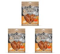 Zoë Better Bones Soft Dog Treat Chews, Pouch of Rawhide-Free, Chicken-Wrapped Twist Dog Training Chews - Chicken Flavour, 1 Bag of 10 pcs (Pack of 3)