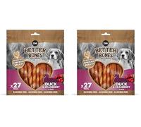 Zoë Better Bones Soft Dog Treat Chews, Pouch of Rawhide-Free, Chicken-Wrapped Twist Dog Training Chews - Duck & Cranberry Flavour, 1 Bag of 27 pcs (Pack of 2)