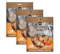Zoë Better Bones Soft Dog Treat Chews, Pouch of Rawhide-Free, Dog Training Chews Wrapped with Chicken Breast - Chicken Flavour, 3 Bags of 24 pcs