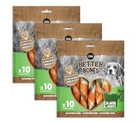 Zoë Better Bones Soft Dog Treat Chews, Pouch of Rawhide-Free, Dog Training Chews Wrapped with Chicken Breast - Lamb & Mint Flavour, 3 Bags of 10 pcs