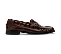 Zoe Crocodile Effect Loafers Chocolate 36EU