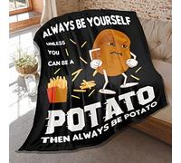 ZOE DAVISON Be Yourself Unless Be A Potato Throw Blanket,Flannel Blankets for Bed Sofa Couch Lightweight Cozy Warm Fluffy Plush Lightweight Quilt 50 x 40 in S for Kids