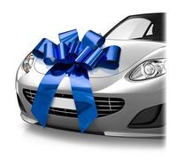 Zoe Deco - Big Car Bow - Glossy Blue, 30 Inch - Giant Car Bow for Birthday, Christmas, Wedding Reception, Surprise Party - Large Gift Wrapping for Huge Present