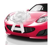 Zoe Deco - Big Car Bow - Glossy White, 16 Inch / 41 cm - Giant Car Bow for Birthday, Christmas, Wedding Reception, Surprise Party - Large Gift Wrapping for Huge Present