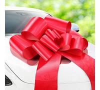 Zoe Deco - Big Car Bow - Red, 30 Inch / 76 cm - Butterfly Shape Giant Car Bow for Birthday, Christmas, Wedding Reception, Surprise Party - Large Gift Wrapping for Huge Present