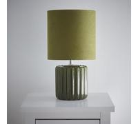 Zoe Green Ceramic Table Lamp with Matching Velvet Shade