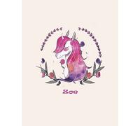 Zoe: Unicorn Notebook Personal Name Wide Lined Rule Paper | Notebook The Notebook For Writing Journal or Diary Women & Girls Gift for Birthday, For Student | 162 Pages Size 8.5x11inch | Matte Finish