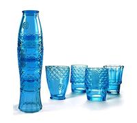ZOEDT Koi Fish Shape Stackable Drinking Glasses, Colorful Glass Tumbler set of 4, Electroplating Process Exquisite Shape Durable, for Soda, Juice, Milk, Coke, Beer, Spirits (Color : Blue)
