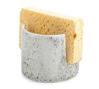 Zoeeker Kitchen Sink Sponge Holder, Dish Sponge Rack Ceramic Brush Holder Farmhouse Kitchen Dish Rack for Brush, Scrubbers, Bathroom, Sink, Speckled Glaze