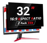ZOEGAA 2 Pack 32 Inch Computer Privacy Screen Filter for 16 9 Widescreen Monitor, Removable&Anti Blue Light Privacy Screen 32 for HP Dell Acer Asus Samsung Lenovo