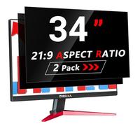 ZOEGAA 2 Pack 34 Inch Privacy Screen Filter for 21 9 Widescreen Computer Monitor, Removable&Anti Blue Light Privacy Screen 34 for HP Dell Acer Asus Samsung Lenovo
