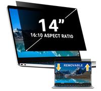 ZOEGAA Laptop Privacy Screen 14 Inch 16:10 Aspect,Anti Spy Anti Glare Anti Blue Light Privacy Filter, Removable Clip-on & Permanent 2 Ways Shield.Compatible with HP/Dell/Lenovo/ThinkPad/Asus/Acer