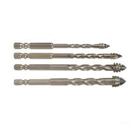 Zoegneer 10pcs Four Flute Eccentric Drill Bits Cemented Carbide Triangle Spiral Design for Glass Tile Brick Concrete and Hard Plastic Reduced Vibration Stable Precision Drilling G