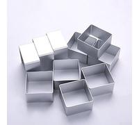 Zoegneer 10Pcs Pressing Silver Stainless Steel Pineapple Pastry Hand-Pressed Square
