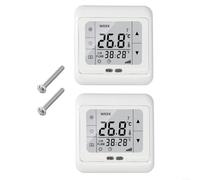 Zoegneer 2 PCS Thermostat Temperature Controllers With LCD Touch Screen For Underfloor Heating Systems Programmable Multi Day Timer 5/2/6/1/7 Days 16A Power