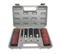 Zoegneer 20 PCS Drill Press Sanding Drum Kit with 80 and 120 Grit Sleeves Rubber Mandrel Set for Electric Grinder Wood Metal Plastic Polishing Deburring and Contouring in Storage