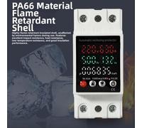 Zoegneer 2P Overvoltage and Undervoltage Protector Smart Electricity Meter with AC80-300V Range 63A Rated Current Automatic Reset and Flame-Retardant ABS Housing for Electrical Circuit Protection