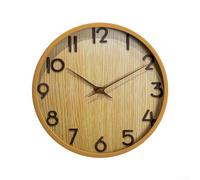 Zoegneer 30cm Silent Wall Clock No Ticking Vintage 3D Numbers Large Face Read Quartz Battery Operated Decor for Living Room Bedroom Kitchen Office Plastic Round Retro St(A)