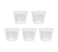 Zoegneer 5 Pcs Plastic Orchid Pots 7Inch Clear Plastic Orchid Pots With Drainage Holes For Vibrant For Indoor Plants And Repotting(A)