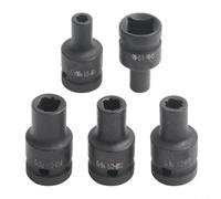 Zoegneer 5PCS Socket Tap Set Square Drive 1/2 Inch Socket Wrench Adapter M6-M14 Hand Tool Set Tap Sockets Set for Electric Driver Chrome Vanadium Steel