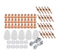 Zoegneer 66 Pieces Plasma Consumables Kit for PT-31 LG40 Cut40 50, Includes 30 Nozzles 20 Electrodes 10 Swirl Rings 5 Tips 1 Roller, Copper Welding Accessories for 40-50A M