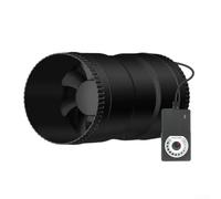 Zoegneer Adjustable Inline Duct Fan Low Noise AC Controller ABS Plastic Housing Black 170 Cubic Meters Per Hour Ventilation for Greenhouse Garage Kitchen Bathroom 10x10x18.5 cm