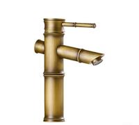 Zoegneer Antique Style Brass Basin Mixer Tap With Single Handle Hot And Cold Water Control Elegant Brushed Finish For Bathroom Kitchen Deck Mount Installation(S)