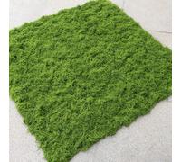 Zoegneer Artificial Moss Mat Green Polyester Simulation Filamentous Lawn for Garden Decoration Landscape Models Plant Walls Terrariums Potted Arrangements Home or Office Decor (shallow green)