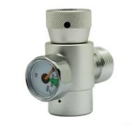 Zoegneer Carbon Dioxide Refill Adapter TR21-4 To W21.8-14 Carbon Dioxide Gas Cylinder Connector Kit With 3000 PSI Pressure Gauge For SodaStream Tank Refill