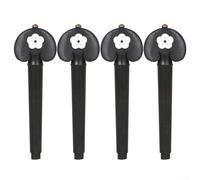 Zoegneer Cello Tuning Pegs 4/4 Cello String Knobs 4 Pieces Ebony Handle String Pegs Hand-carved White Shell Violin Spindle Non-slip Knob(A)