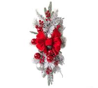 Zoegneer Christmas Bows Ornament Christmas Staircase Luminous Bowknot Charm For Christmas Tree Crafts Home Decoration(red)