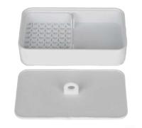 Zoegneer Cornstarch Storage Container Plastic Box 12X7x4cm For Polymer Clay Crafts And Powdering Cutters Easy Pour And Sieve Application Keeps Workspace Tidy(White)