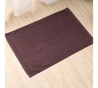 Zoegneer Cotton Bath Mat Soft Absorbent Machine Washable 31.5 x 19.7 Inch White Grey Brown Rectangular Towel Texture Quick Dry For Bathroom Shower Hotel or Home With Double Stitch(Coffee-colored)