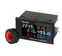 Zoegneer D85-2058 Digital Voltmeter Ammeter Single Phase AC Power Factor Monitor 6 In 1 LCD Display Voltage Current Active Power Frequency Energy Meter For Industry Automation Equ(AC40-300V)