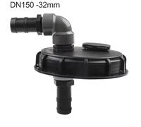 Zoegneer DN150 IBC Tank Cover Leak Proof Plastic Water Storage Lid with Hose Connector for Rainwater Collection and Outdoor Garden Watering for 25mm and 32mm Styles Black(automatic filling)