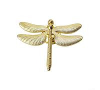 Zoegneer Dragonfly Single Hole Handle Zinc Alloy Door Knobs Children Room Cabinets Handle, Gold/Silver/Ancient Bronze Colors(Gold)