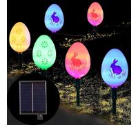 Zoegneer Garden Illumination Set Of 20 LED Solar Egg Lights Solar Powered Easter Egg Stake Lights For Easter Decoration 8 Modes Easter Egg Lights