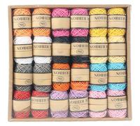 Zoegneer Hemp Rope Paper Cord String for DIY Crafts and Home Decor 24 Rolls Mixed Colors 5m 10m for Wrapping Clothing Accessories and Creative Projects Mul(A)