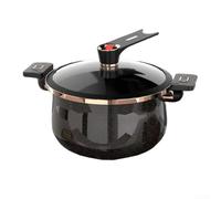 Zoegneer Large-capacity Pressure Cooker, Household Non-stick Soup Pot, Double-handled Stew Pot For Gas And Induction Cooktops For Family Dinners(7L black)