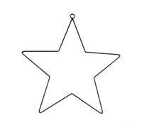 Zoegneer Metal Black Star Shaped Wreath for RING Large Garland Hoop DIY Five-pointed Star Hoop Star Iron Dreamcatcher Holiday Decoration(20cm)