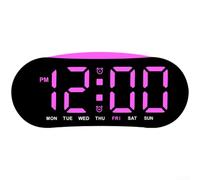 Zoegneer Modern LED Digital Alarm Clock with Day Date Display Dual Alarm Function Adjustable Backlight Minimalist Design for Bedside Desk Use Black Blue Green Pink Yellow Gray Whi(pink)