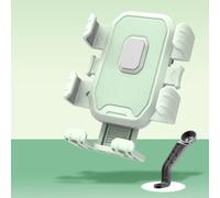 Zoegneer Motorcycle Phone Mount with 360 Degree Adjustable Rotation and Silicone Protected Clamp Arms for Secure Phone Holding on Handlebars (mirrors)